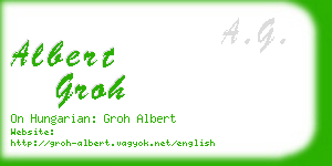 albert groh business card